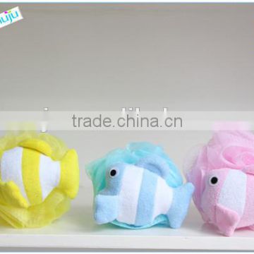 2015 NEW ARRIVAL Colorful Animal Shaped Massage Mesh Shower Sponge Bath Lily