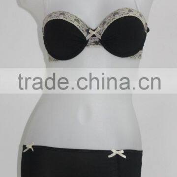 Young Lady sexy fancy new design push up bra and panty set / Women underwear set