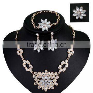Women Bridal Wedding Jewelry Sets Charm Crystal Flower Pendant Jewelry Sets Shininy Bijoux Femme 2016 photo-3