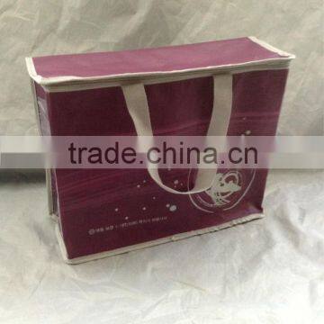 Full color lamination pp woven zipper cooler bag