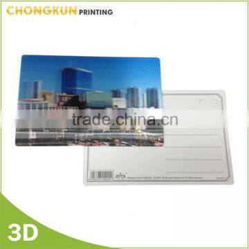 Colorful Plastic printing Lenticular 3d Postcard