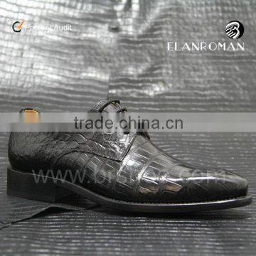 Imported Singapore Croc genuine leather men handmade shoes