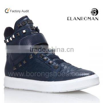 men high top genuine leather sport sneakers shoes wholesale sneaker supplier