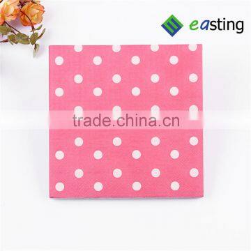 Absorbent disposable paper tissue polka dot printed paper napkin