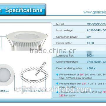 AC100-240V High Quality Non-isloated Driver 3.5inch 5W Led Ceiling Downlights photo-5