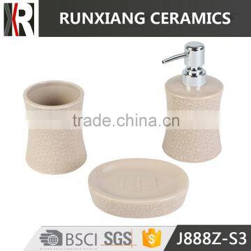 high quality with flowers ceramic bathroom accessories set