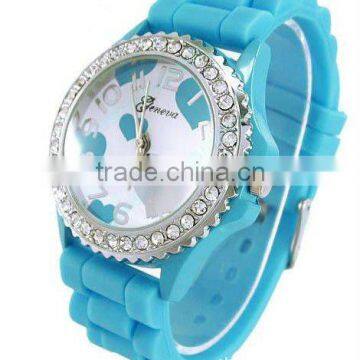 2012 Vague Replicaaa Geneva Silicone Jelly Watches,promotional diamond watch with 5 ATM.