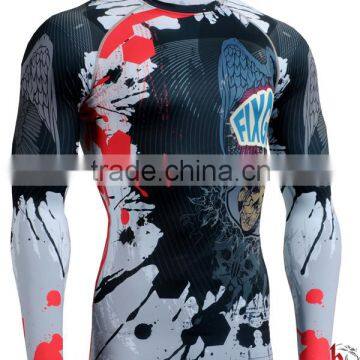 Professional sublimation men's tight rash guard