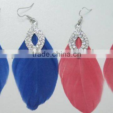 Fashion goose feather earring -available in any colors