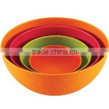 Bio-degradable bamboo fiber 4 pcs salad bowl set