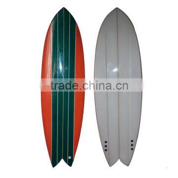 Fashionable fiberglass surfboard soft fish tail longboard for surfing
