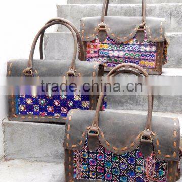 Wholesale Genuine leather multi color banjara handbag travelling bag