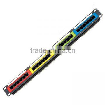 Factory Price 19 Inches Color UTP cat5e 24 port patch panel
