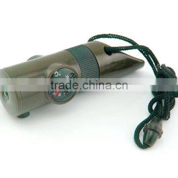 Survival 7 in 1l multifunction Whistle with led torch