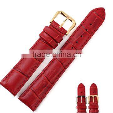 2015 new style fashionable Red genuine leather bracelet for women's style 12-22MM leather watch strap wholesale 3pcs