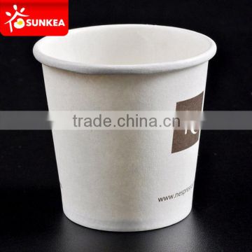 Disposable custom printed white coffee paper cup 6 oz