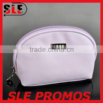 Logo print Waterproof Cosmetic Bag With Zipper Closure Soft PU Cosmetic Bag