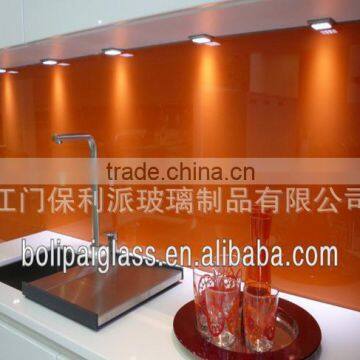 Decorative White Color Plaint Splashback Glass photo-3