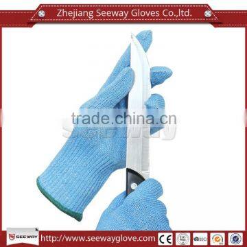 SEEWAY Slash resistant food safe cut level 5 blue butcher cut resistant gloves for kitchen use