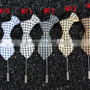 Western Classic Tie Shaped Lapel Pin,Fashion Plaided Long Needle Pins For Dresses photo-4