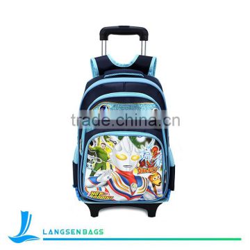 Wheeled child school trolley bag backpack day backpack with wheels child