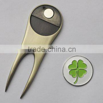 79mm magnetic golf divot tool with golf ball marker