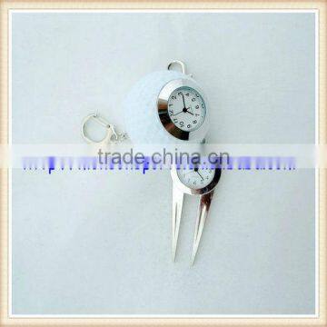 unique design golf promotional gift ball shape clock key chain fashion creative