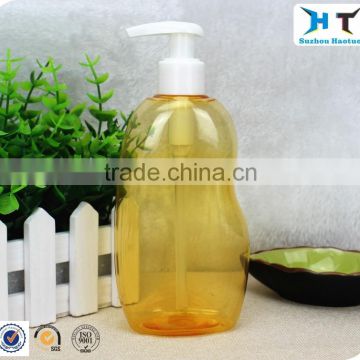 300ml transparent yellow color plastic PET show gel bottle