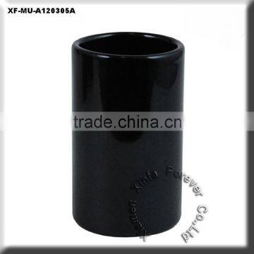 glazed ceramic black tumbler