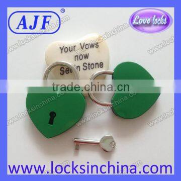 AJF Green Heart Shape Padlocks With Key for Wedding Decoration photo-4