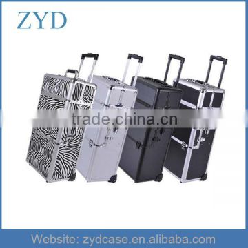 Brand New 2in1 Pro Aluminum Rolling Cosmetic Train Case ZYD-LG30