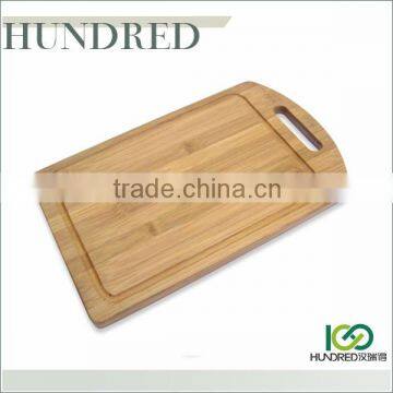 Bamboo Wood Food Preparation Cutting Board With Groove Handle