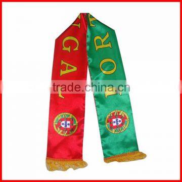 130*14cm satin Portugal football scarf