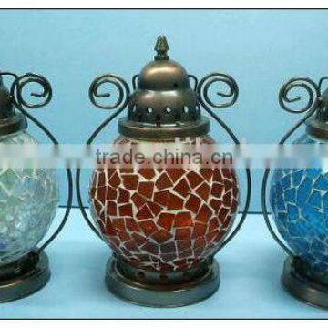 glass mosaic lantern lamp for candle