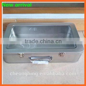 Large Rectangular Hinged Tin Box With Handle&lock photo-2