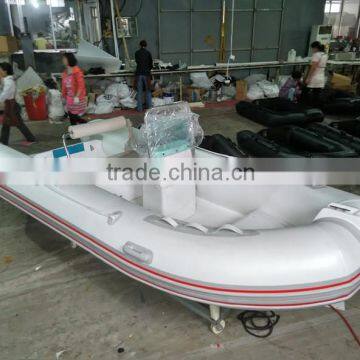 White 3.9m Fiberglass Inflatable Boat With CE Certification