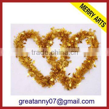 Christmas curtains decoration gold mylar tinsel party garland for festival ornament