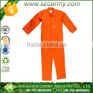 Men's OR orange twill pre shrunk inseams 100% cotton working coverall