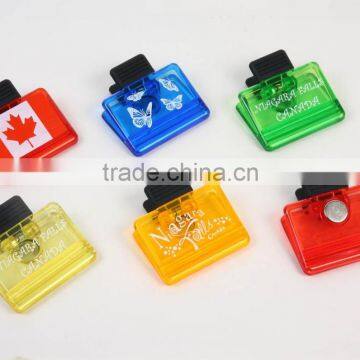 Plastic magnetic clip, Plastic power clip, Promotional magnetic power clip, PTMC019