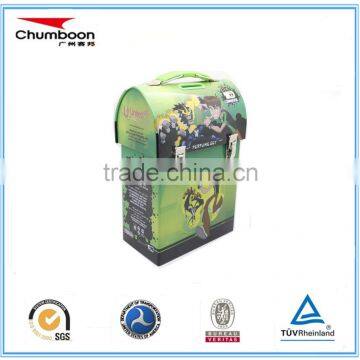 Chocolate tin box with handle and lock cartoon printing