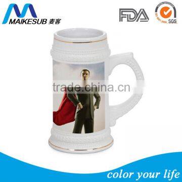 22oz ceramic beer mug for hot selling with gold rim