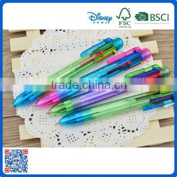 Promotional cheap plastic multi color ball point pens with six color                        
                                                                                Supplier's Choice