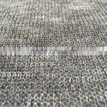 Rayon Polyester Spandex Metallic Knit Fabric, Golden Yarn Dyed Knit Sweater Fabric for Clothes
