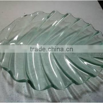 wavelike clear glass plate