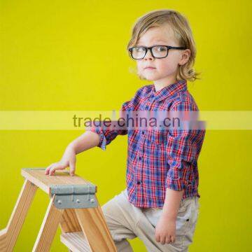 DB1029 dave bella 2014 autumn cotton baby tops baby shirts wholesale baby grid shirts tank top grid shirt