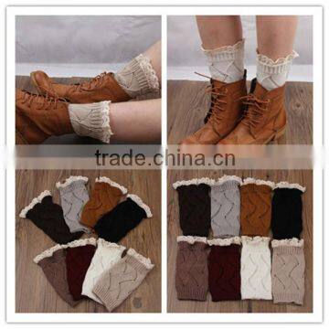 Lovely fashion 100% cotton knee high socks,sexy knee high sock for girls,lace-boot-cuff-socks,women sex leg warmer