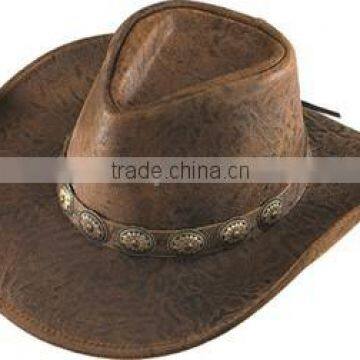 Mens leather hat cowboy bush stetson black brown 619