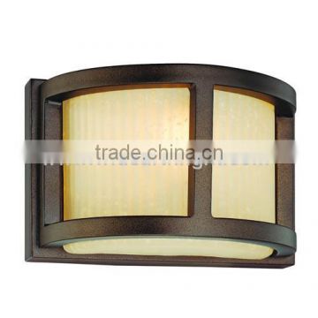 UL CUL Listed Painted Brown Hotel Wall Sconce With Half Cylinder Glass Shade W80559