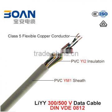 Liyy Data Cable 300/500V Flexible Cu/PVC/PVC DIN VDE 0812