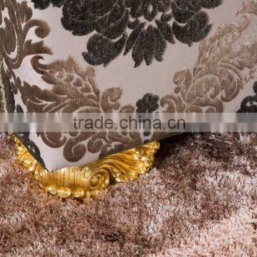2015 European Italian New Classic Gold Foil Solid Wood Arms Fabric Sofa Set AL038 photo-2